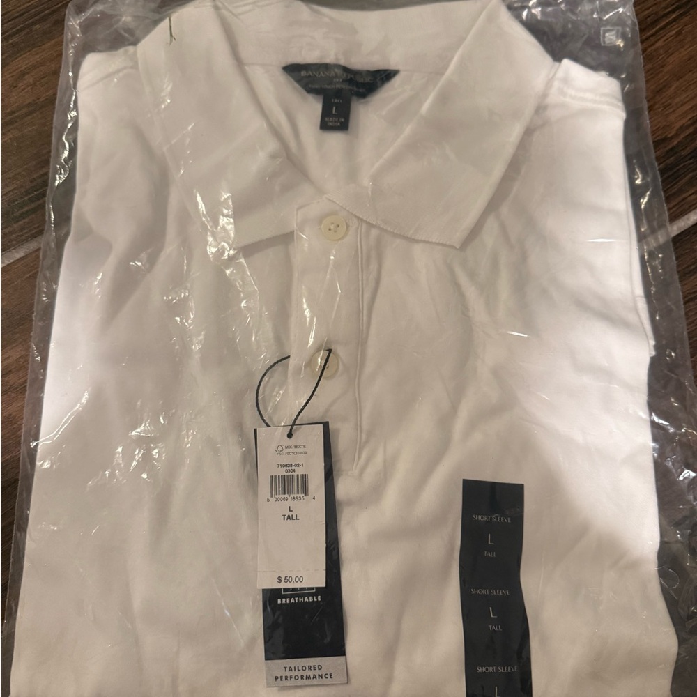 Banana Republic White Men's Polo Shirt
